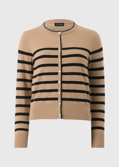Et Vous Camel Stripe Cardigan