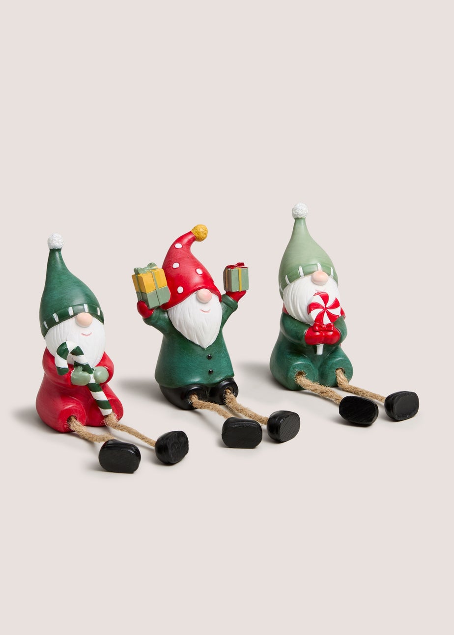3 Pack Christmas Novelty Gnome Ornaments