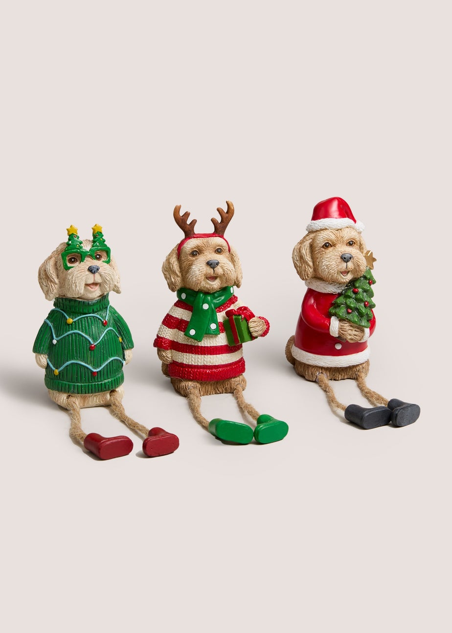 3 Piece Cockapoo Christmas Dangly Leg Ornaments