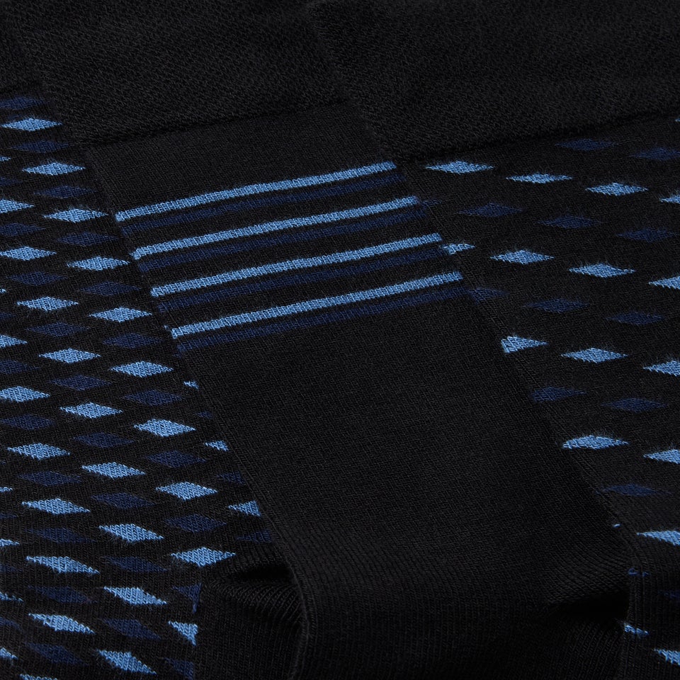 3 Pack Blue Modal Paterned Socks