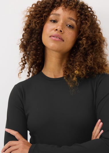 Black Long Sleeve Fitted Top