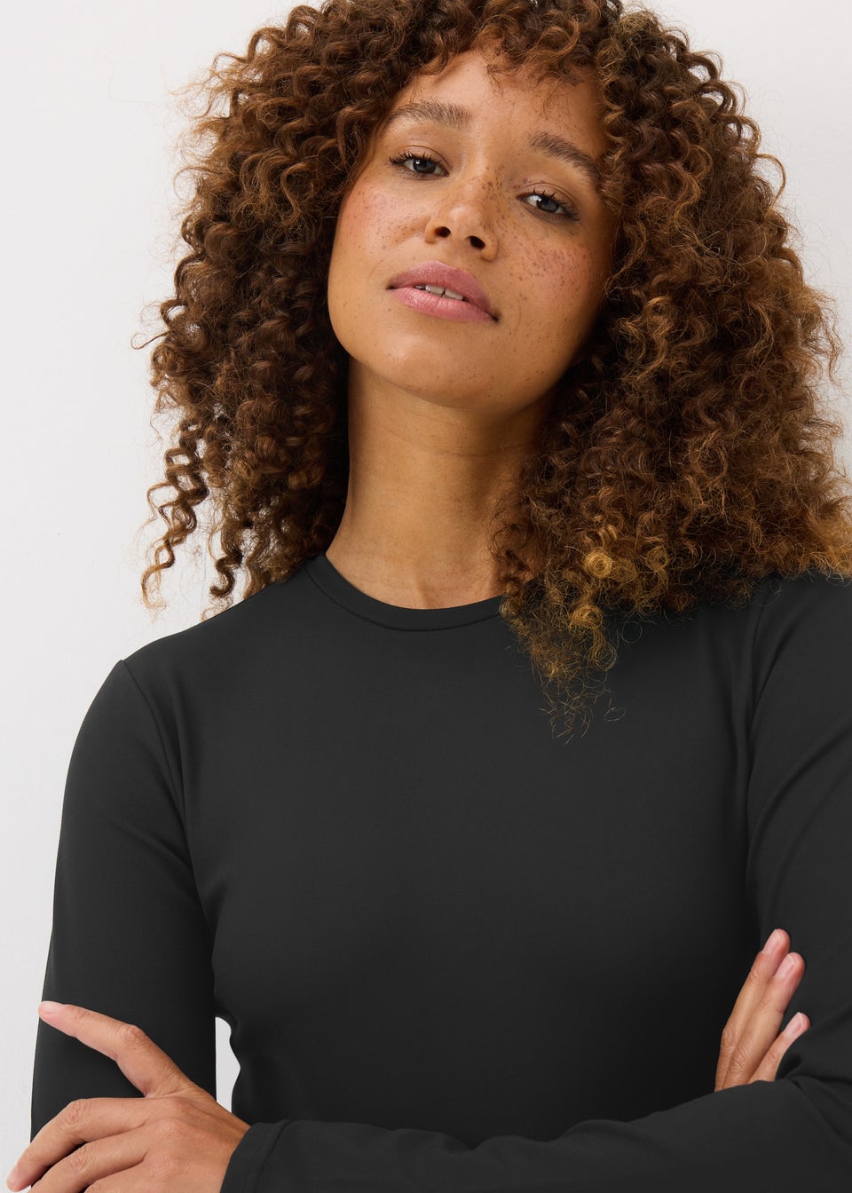 Black Long Sleeve Fitted Top