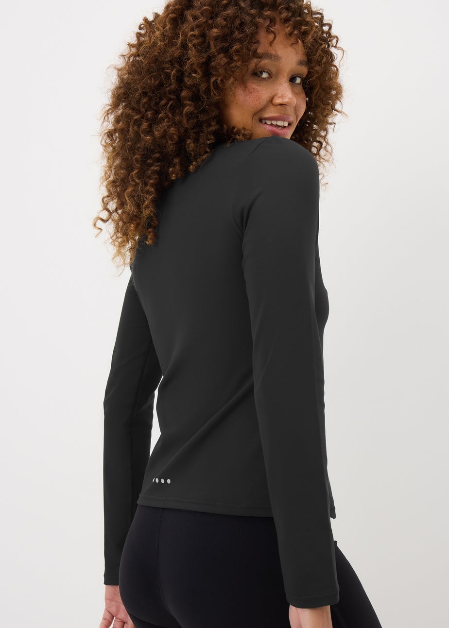Black Long Sleeve Fitted Top