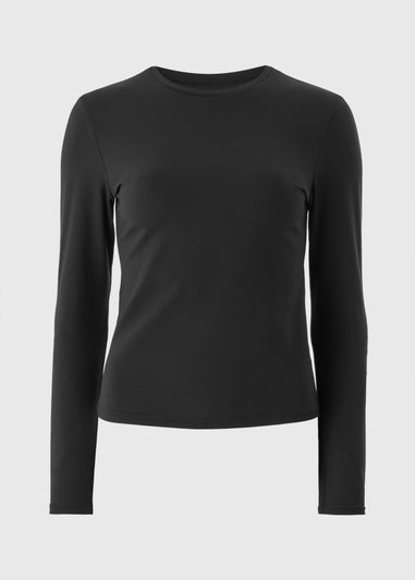 Black Long Sleeve Fitted Top