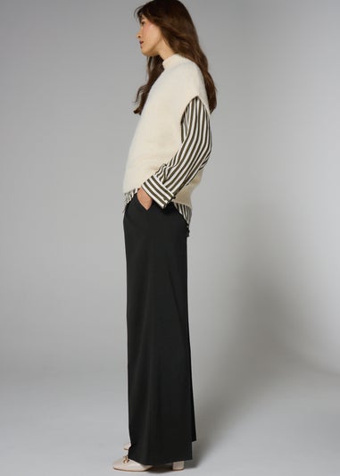 Et Vous Black Pleat Front Wide Leg Trousers
