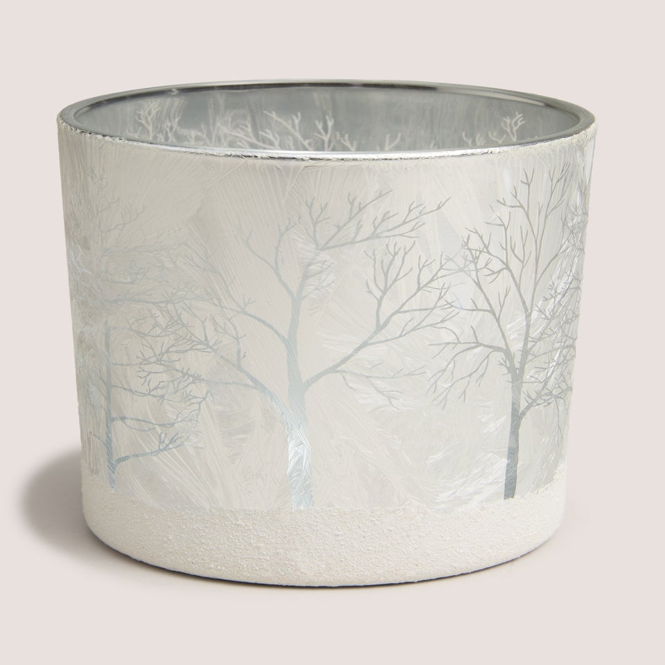 Silver Christmas Candle Holder