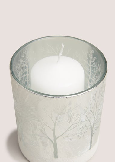 Silver Christmas Candle Holder
