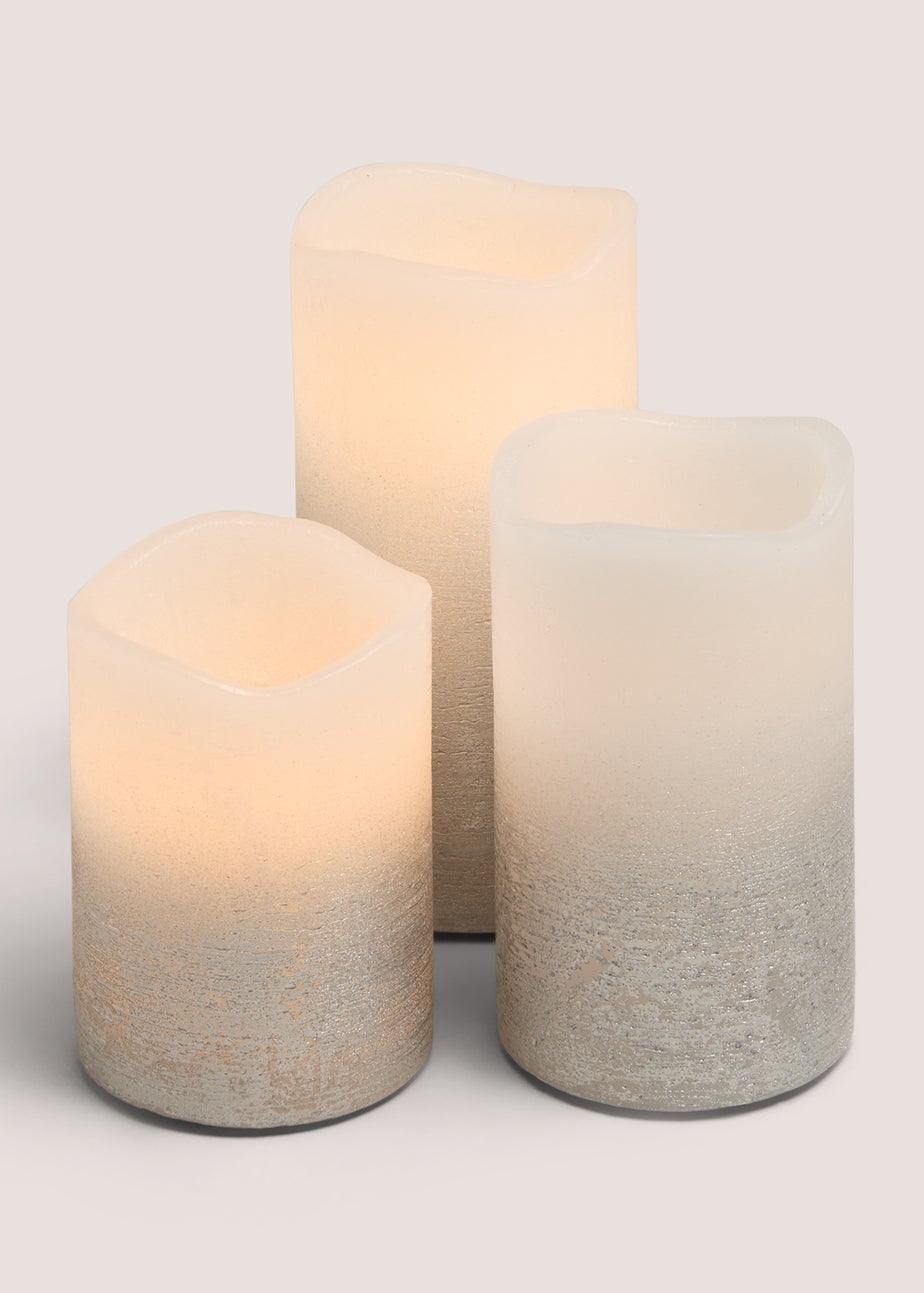 Silver Ombre Metallic LED Candles