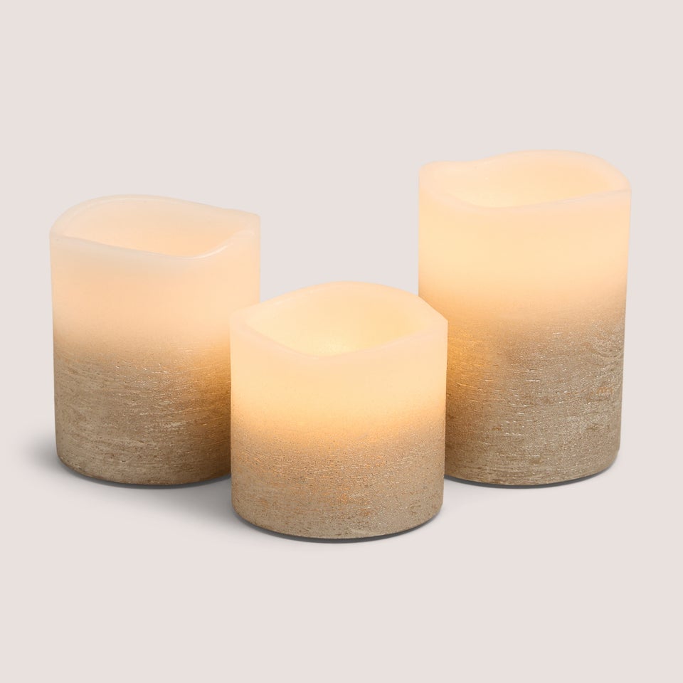 Gold Ombre Metallic LED Candles