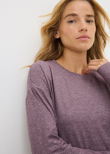 Souluxe Burgundy Marl Long Sleeve Top