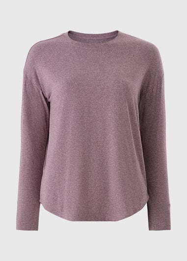 Souluxe Burgundy Marl Long Sleeve Top
