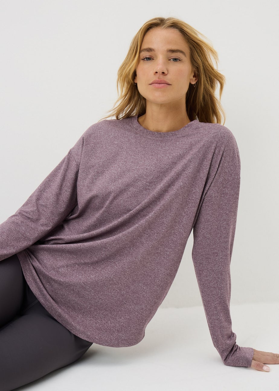 Souluxe Burgundy Marl Long Sleeve Top