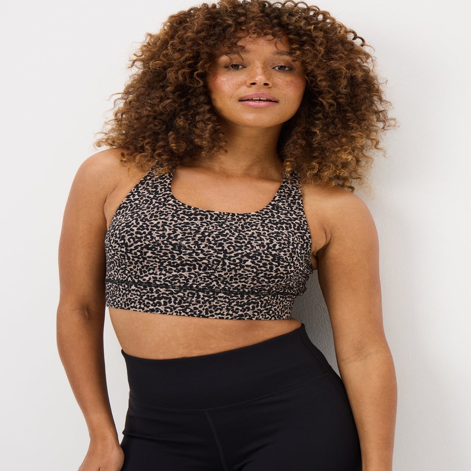 Souluxe Brown Animal Print Crop Top