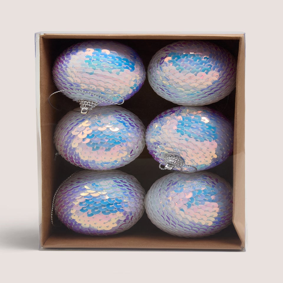 6 Pack Iridescent Baubles