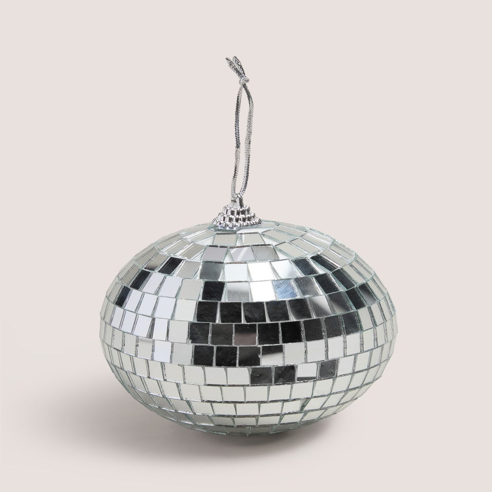 Silver Disco Ball Tree Decoration
