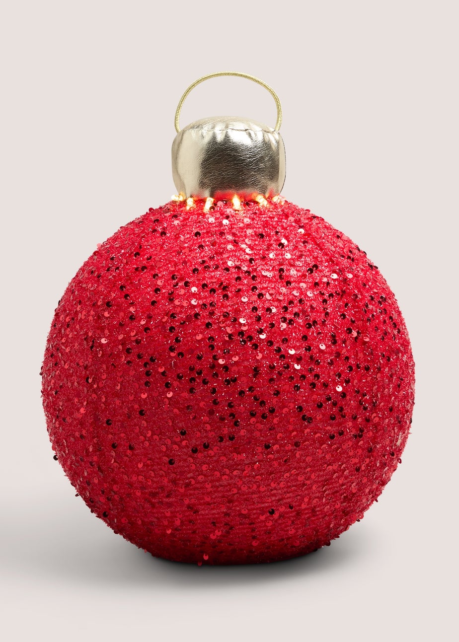 Red Sequin LED Bauble