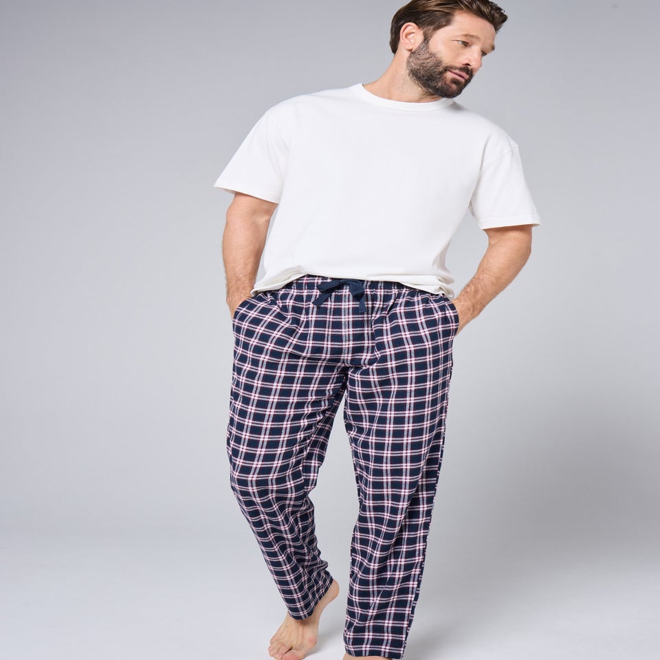 Burgundy Check Microfleece Pyjama Bottoms