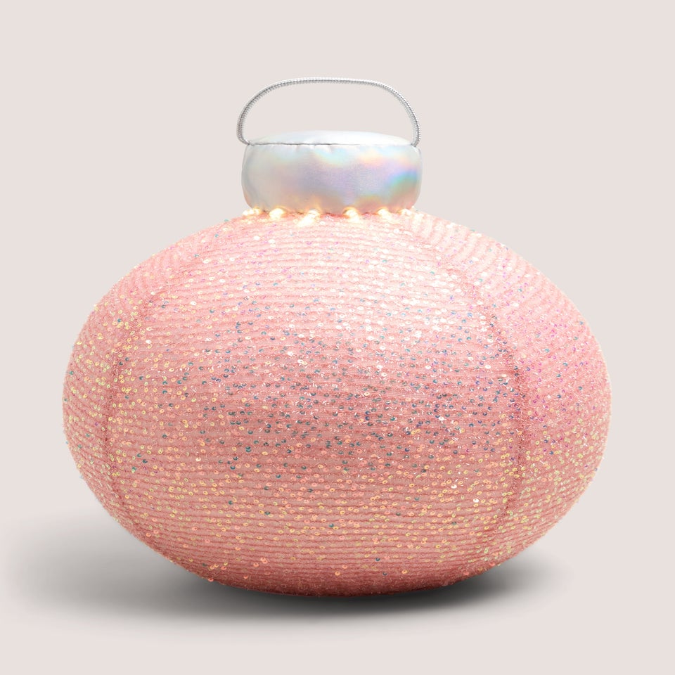 Pink Sequin LED Bauble