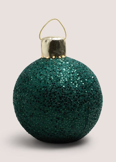 Green Sequin LED Bauble