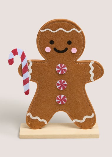 Brown Gingerbread Felt Table Top Decoration