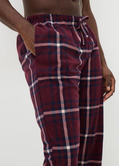 2 Pack Burgundy Slinky Check Pyjama Bottoms