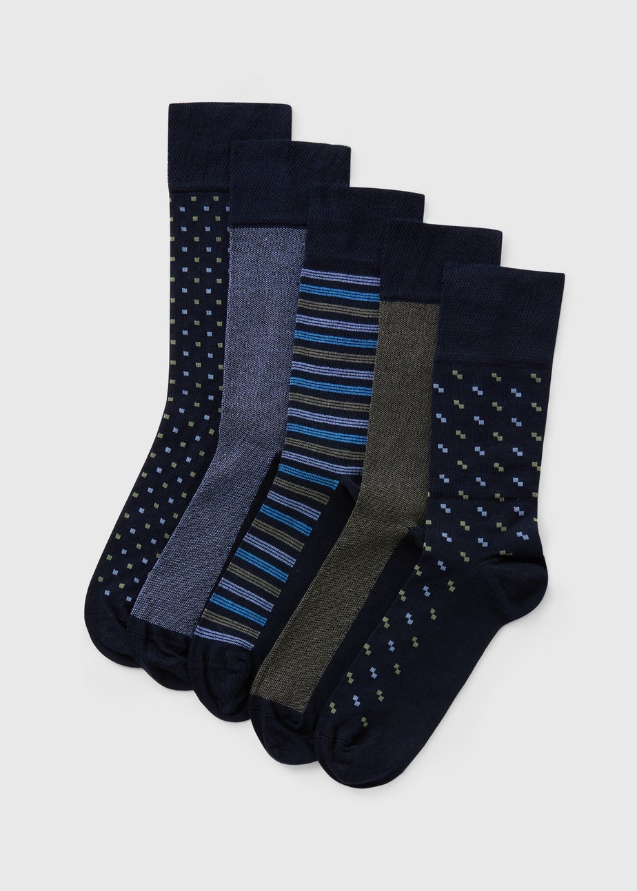 Flexi Top 5 Pack Multicolour Geo Socks