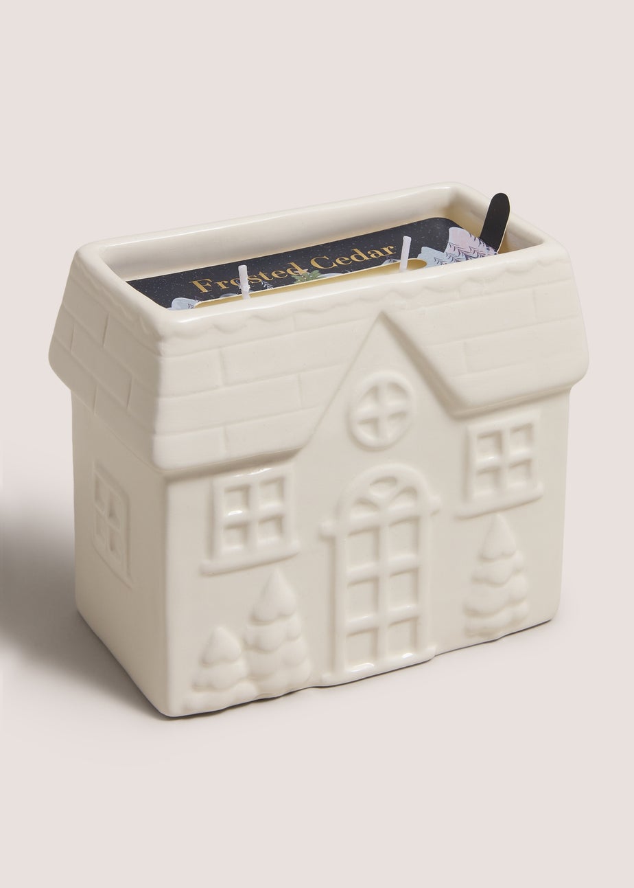 House Frosted Cedar Shaped Candle