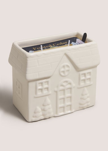 House Frosted Cedar Shaped Candle