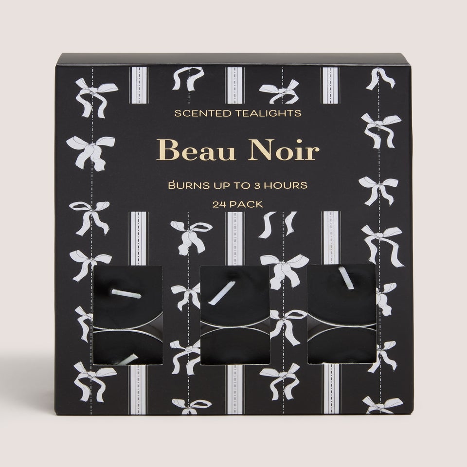 Black Christmas Bow Tealights