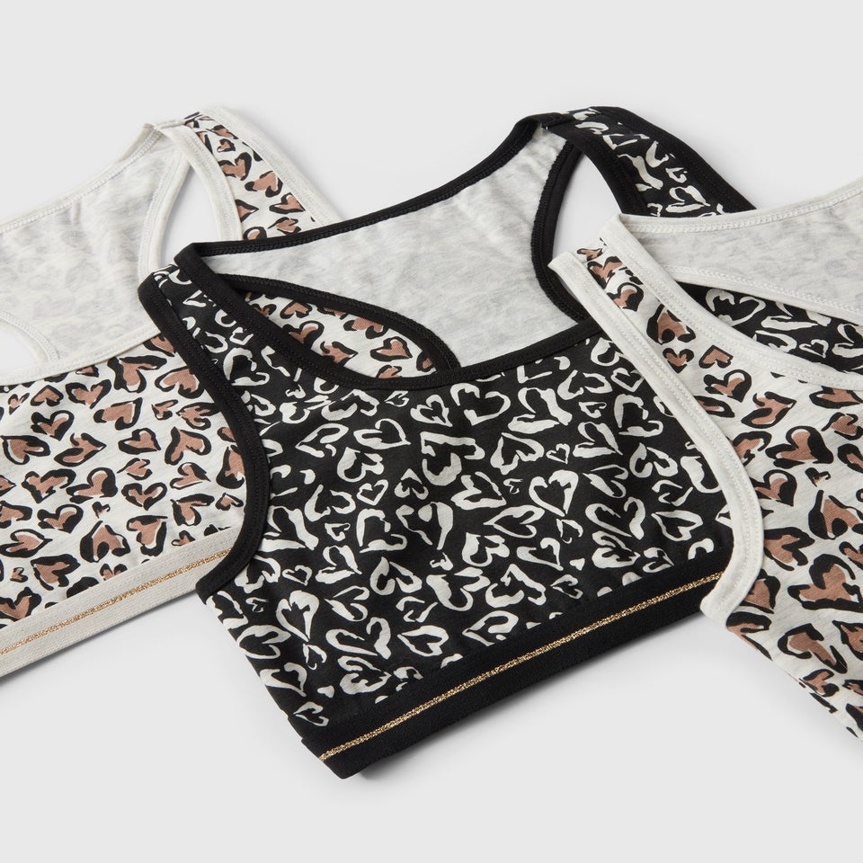 5 Pack Girls Multicolour Animal Mono Racer Crop Tops (6-14yrs)