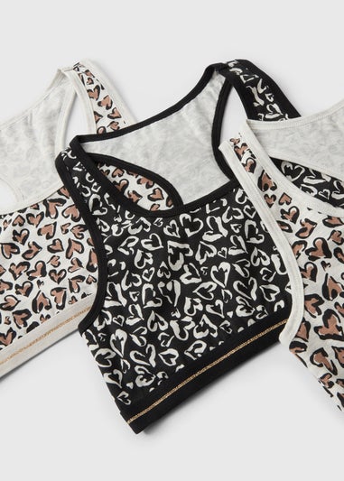 5 Pack Girls Multicolour Animal Mono Racer Crop Tops (6-14yrs)