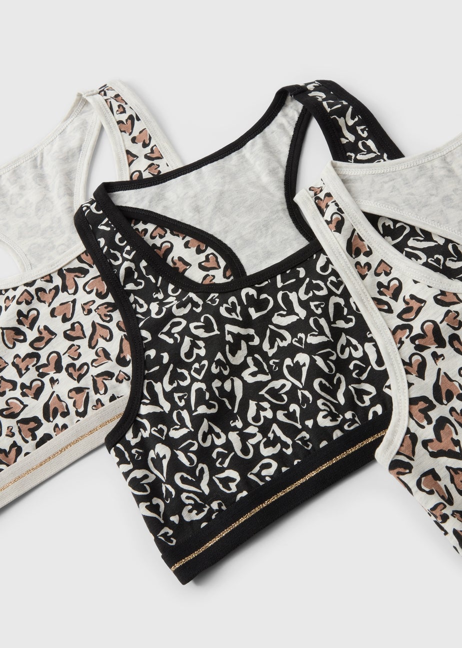 5 Pack Girls Multicolour Animal Mono Racer Crop Tops (6-14yrs)