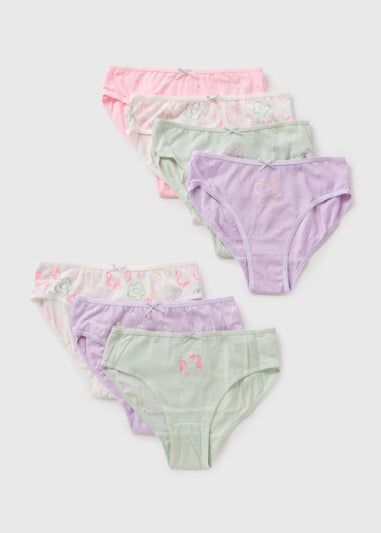 7 Pack Girls Multicolour Unicorn Floral Knickers (1.5-11yrs)