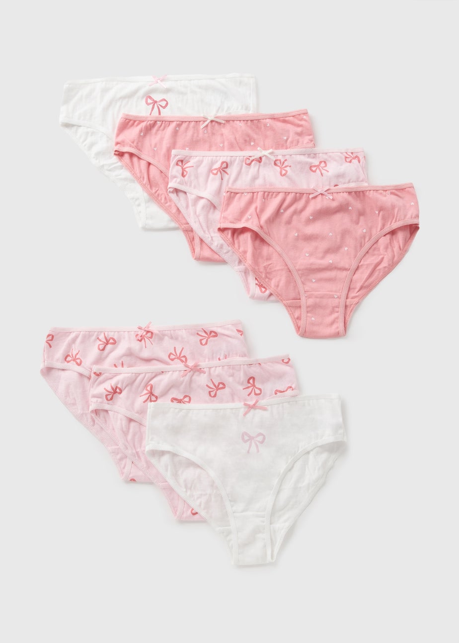 7 Pack Girls Corals Bow Knickers (1.5-13yrs)
