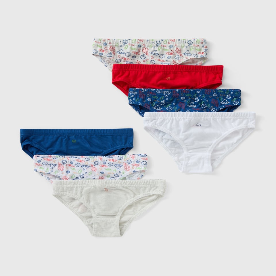7 Pack Boys Multicolour Space Briefs (1.5-11yrs)
