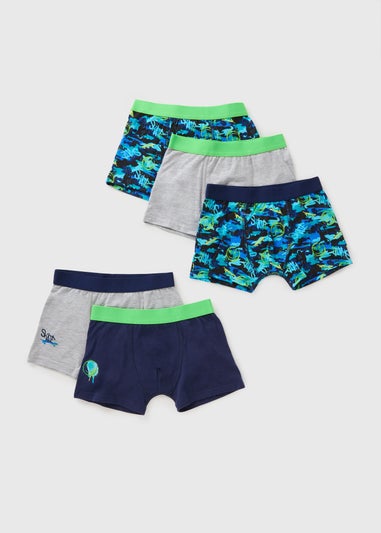 5 Pack Boys Navy Camo Skate Design Trunks (2-16yrs)
