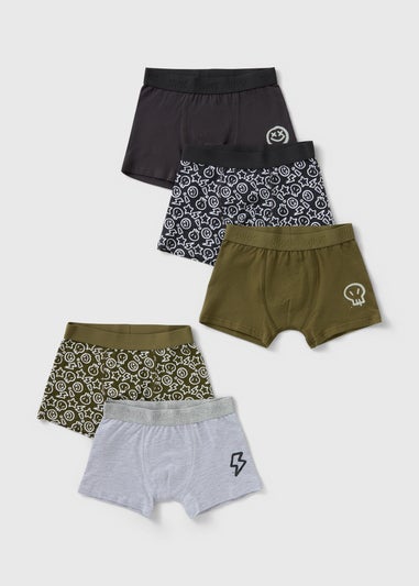 5 Pack Boys Khaki Graffiti Trunks (2-16yrs)