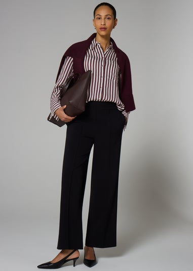 Et Vous Burgundy Stripe Textured Shirt