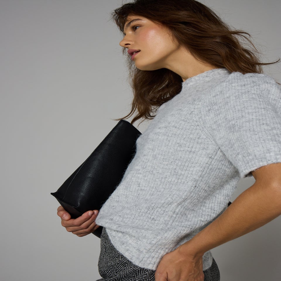 Et Vous Grey Fluffy Knit T-Shirt