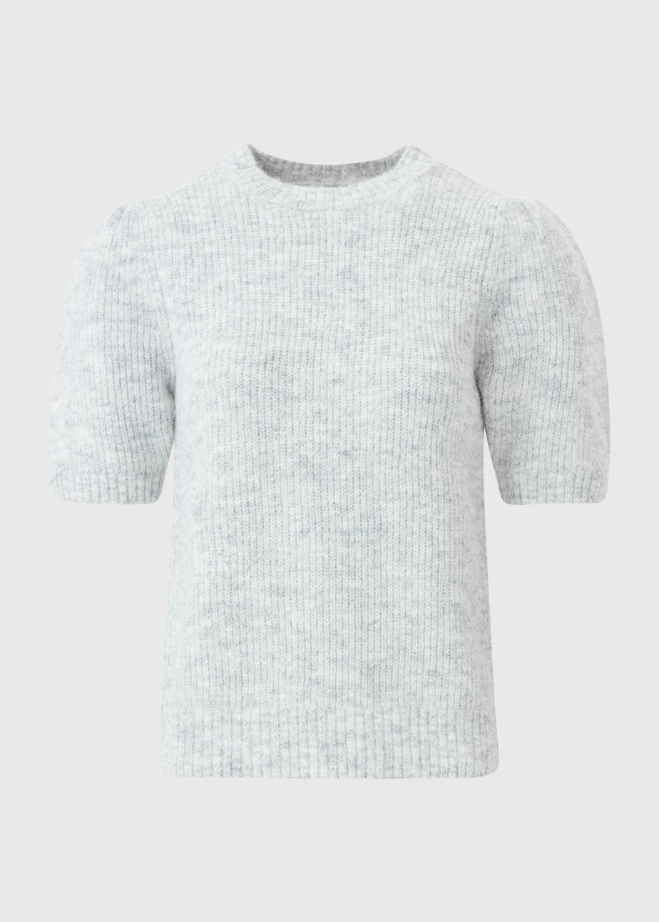 Et Vous Grey Fluffy Knit T-Shirt