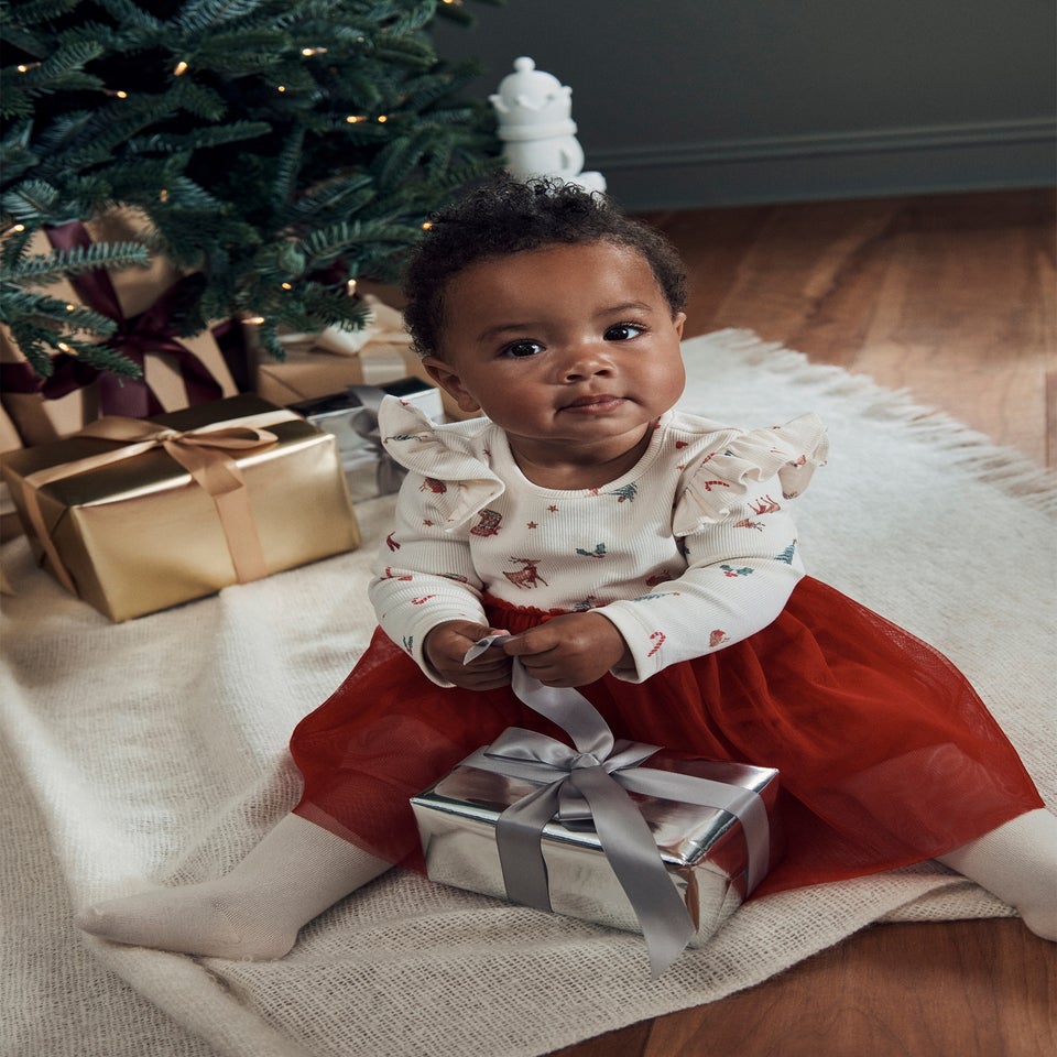 Baby Red Christmas Mesh Dress (Newborn-23mths)