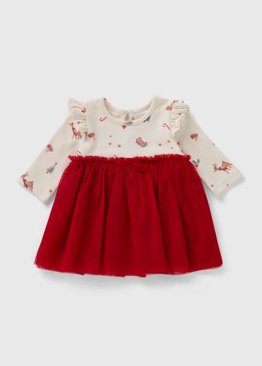 Baby Red Christmas Mesh Dress (Newborn-23mths)