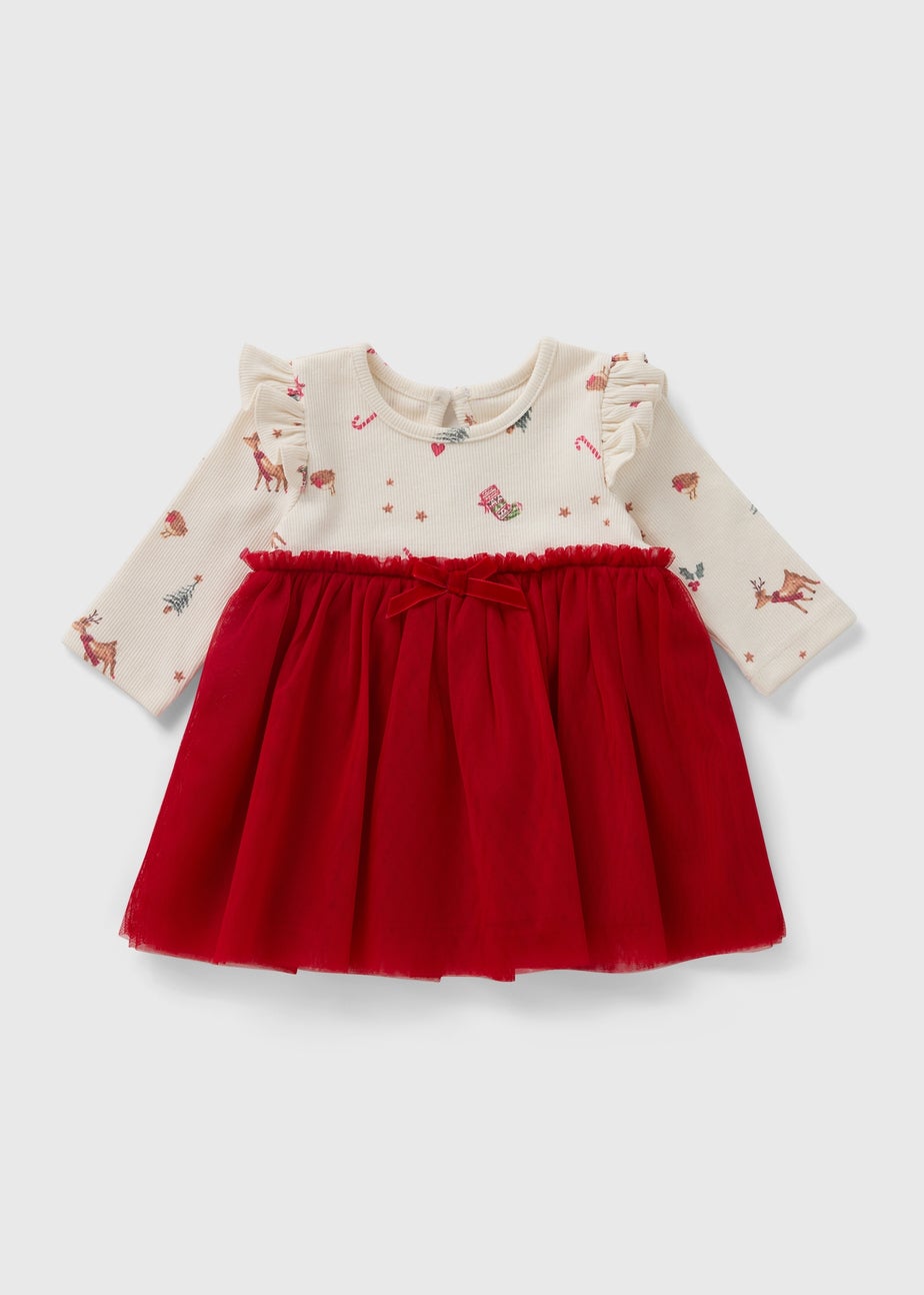 Baby Red Christmas Mesh Dress (Newborn-23mths)