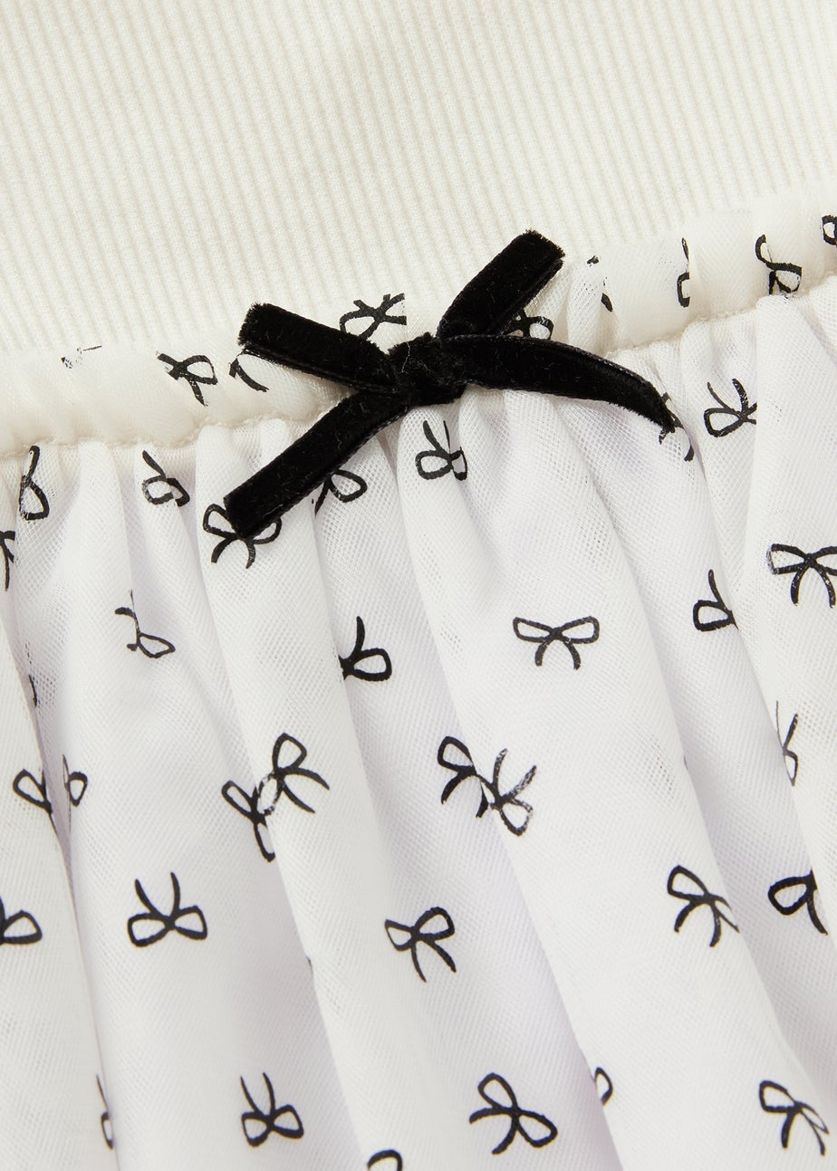 Baby Cream Mono Bow Mesh Dress (Newborn-23mths)