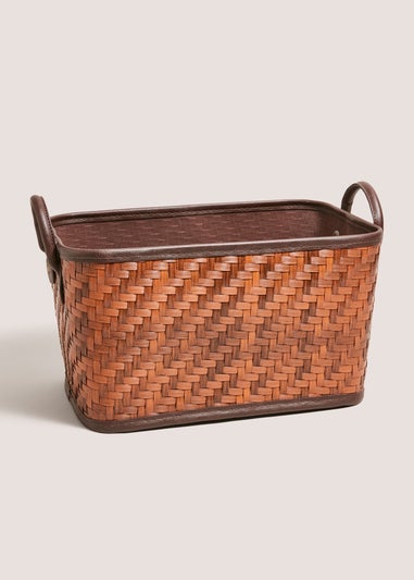 Brown Woven Small Storage Basket