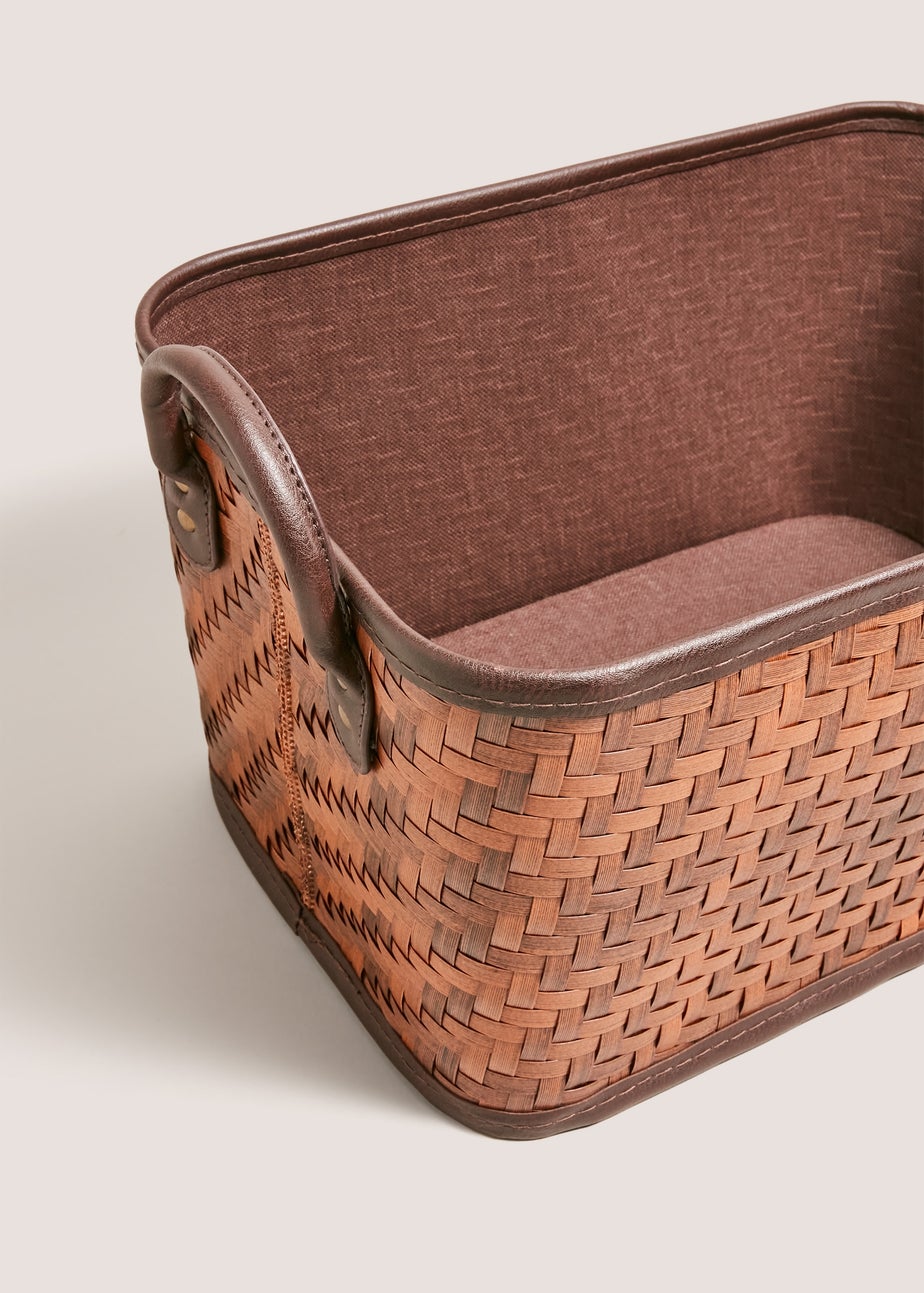 Brown Woven Small Storage Basket
