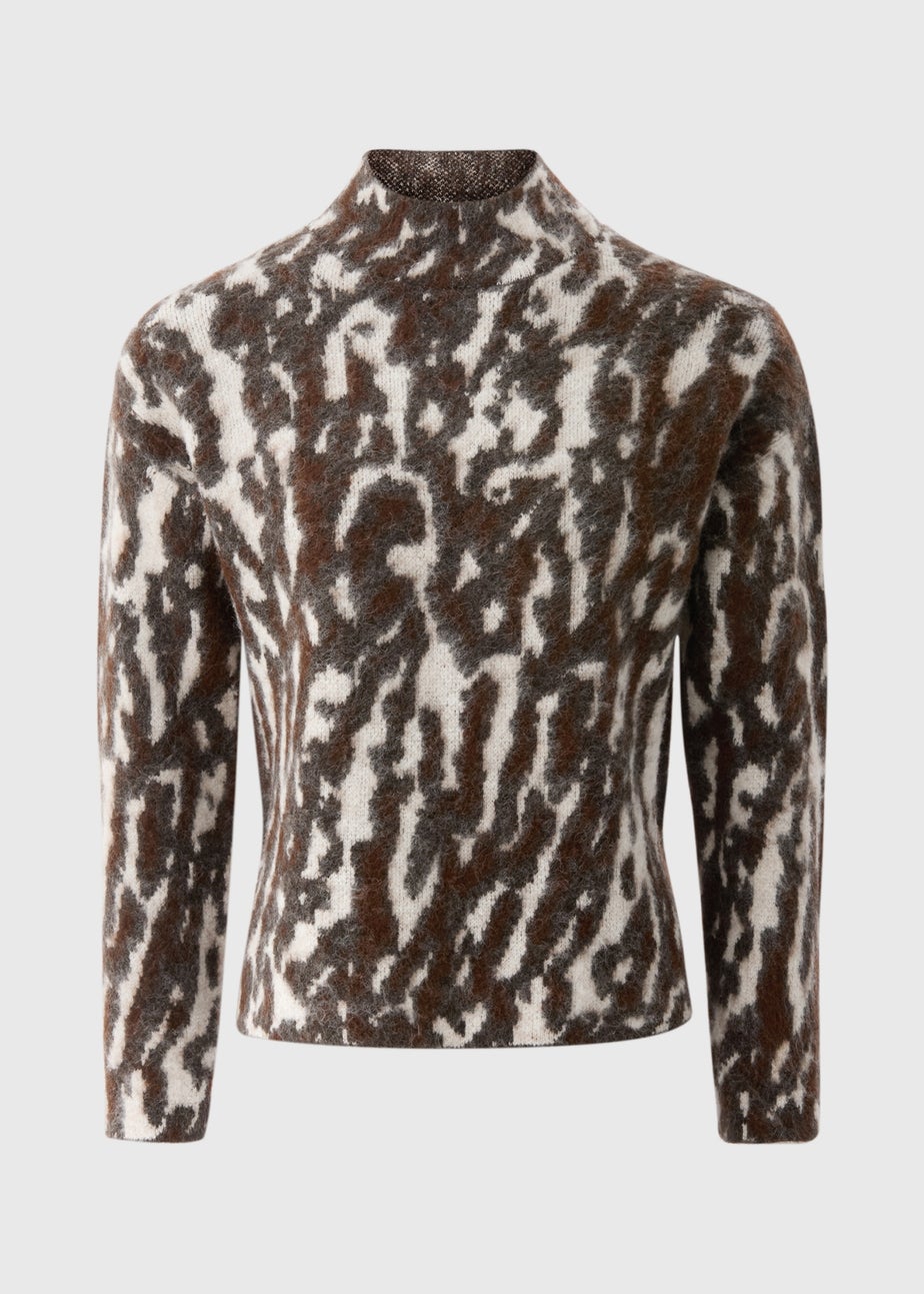 Brown Jacquard Mark Jumper