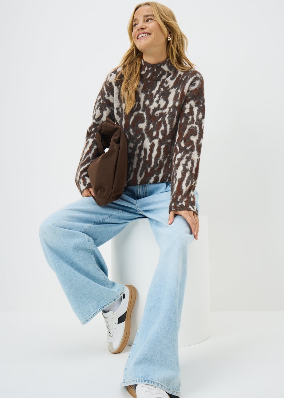Brown Jacquard Mark Jumper