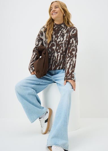 Brown Jacquard Mark Jumper