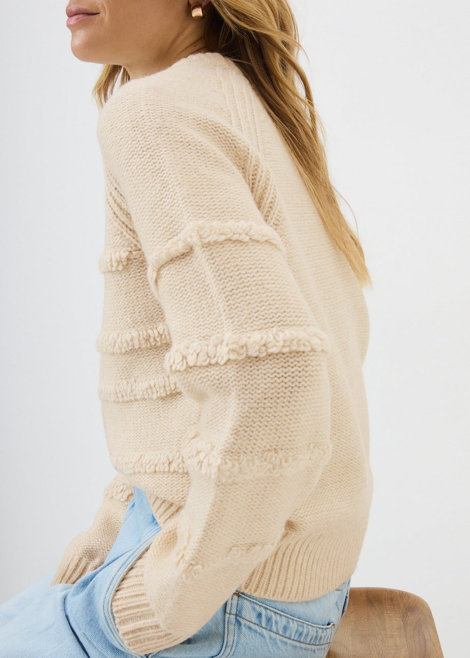 Cream Crafted Stitch Jumper